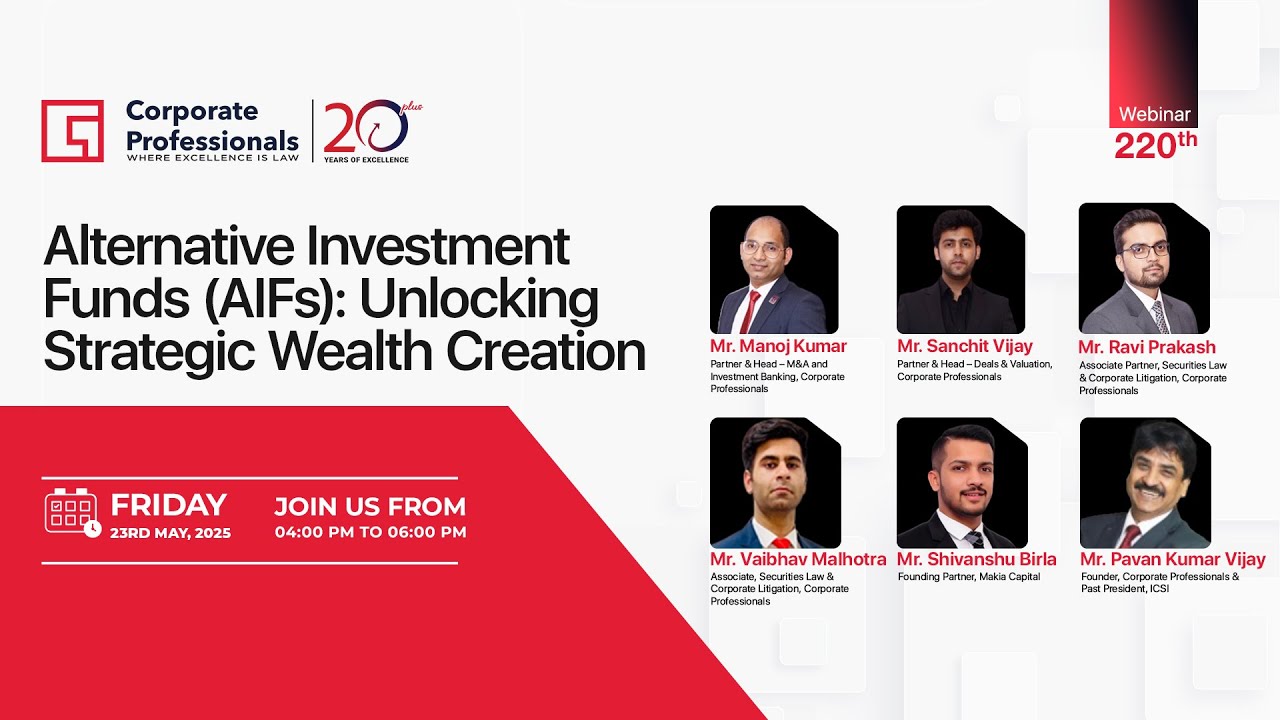 220th Webinar on “Alternative Investment Funds (AIFs): Unlocking Strategic Wealth Creation”