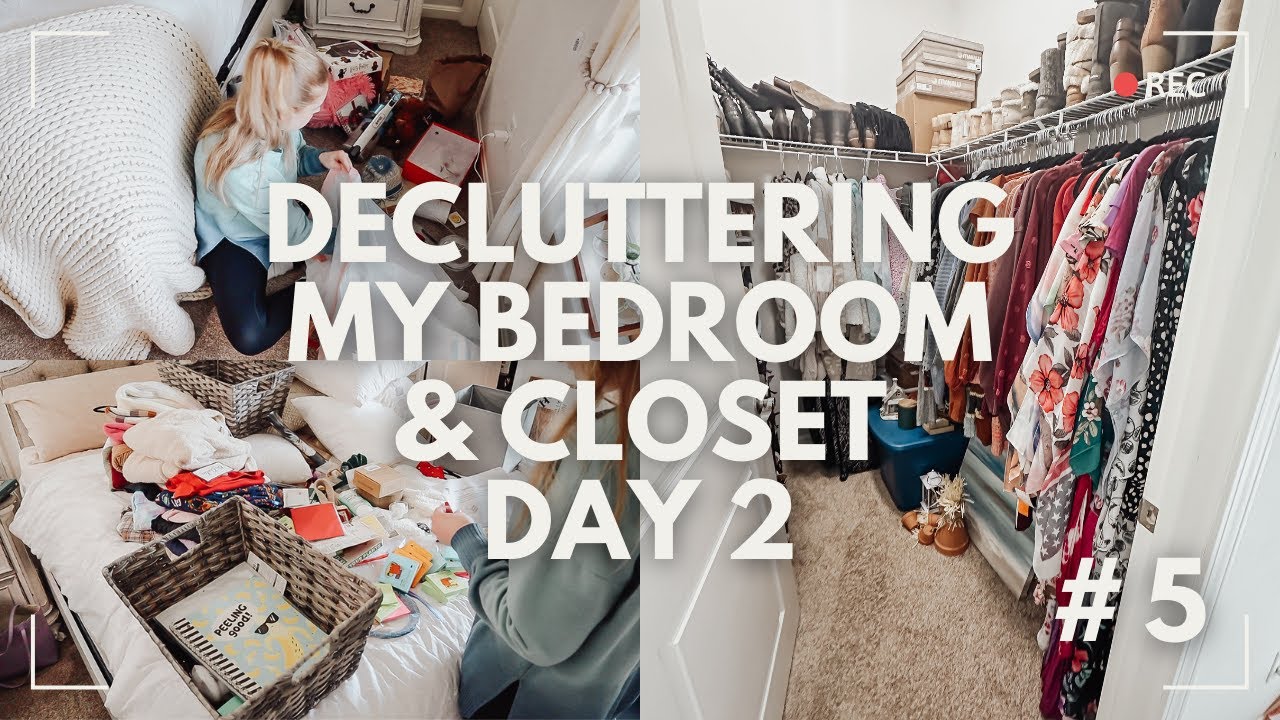 Bedroom & Closet Declutter & Organize Day 2! EXTREME Decluttering Series Part 5!