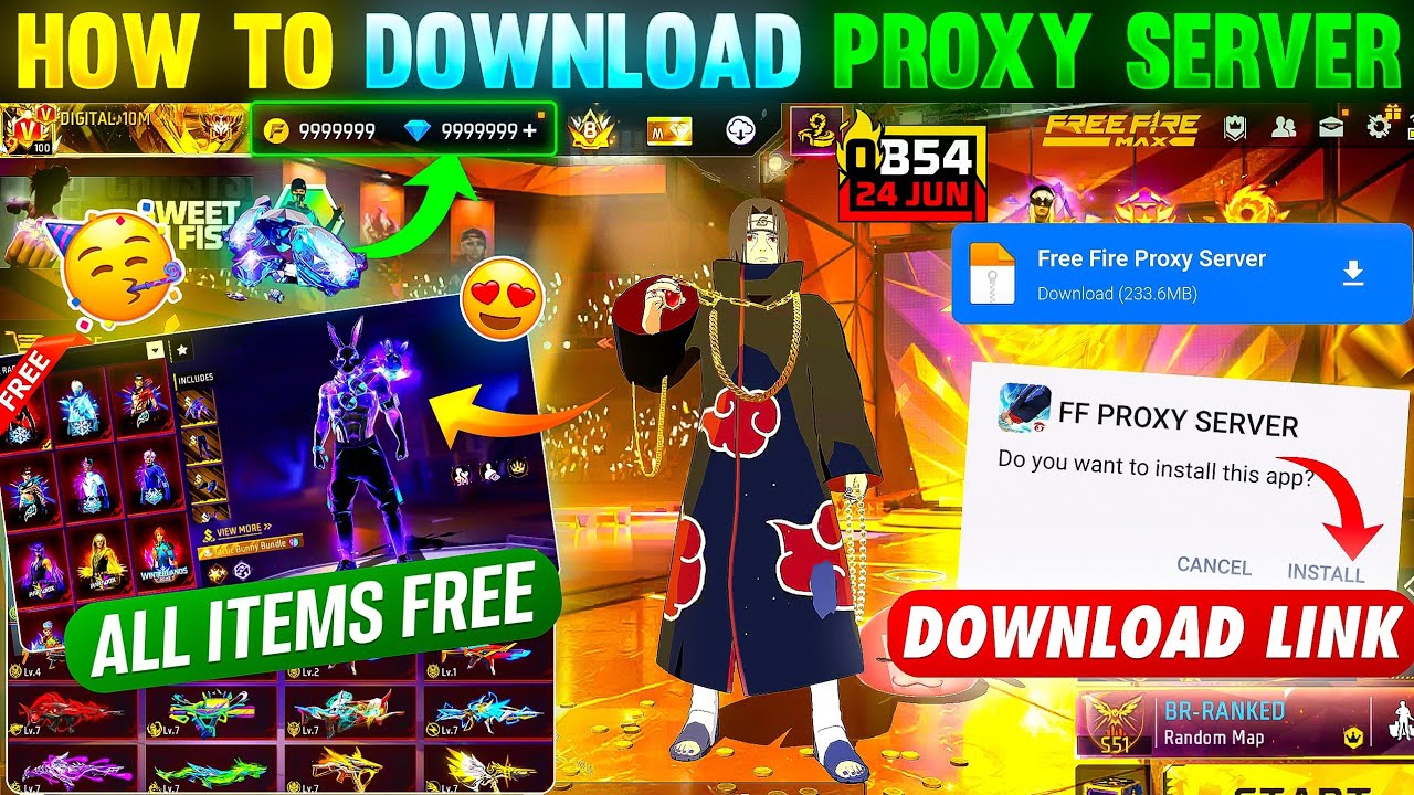 HOW TO DOWNLOAD PROXY SERVER IN FREE FIRE, HOW TO USE PROXY SERVER IN FREE FIRE, VIP PROXY SERVER