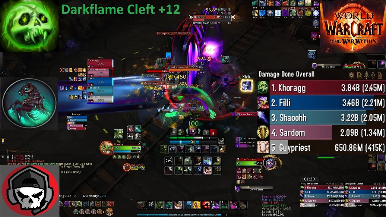 Darkflame Cleft 12+ | 2.45M DPS Unholy DK RIDER M+ | Ui + Live Rotation