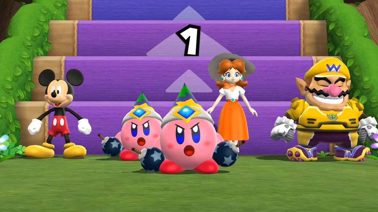 Mario Party 9 Step it Up 7 Wins - Mickey Mouse vs Kirby vs Daisy vs Wario (Master Difficulty)
