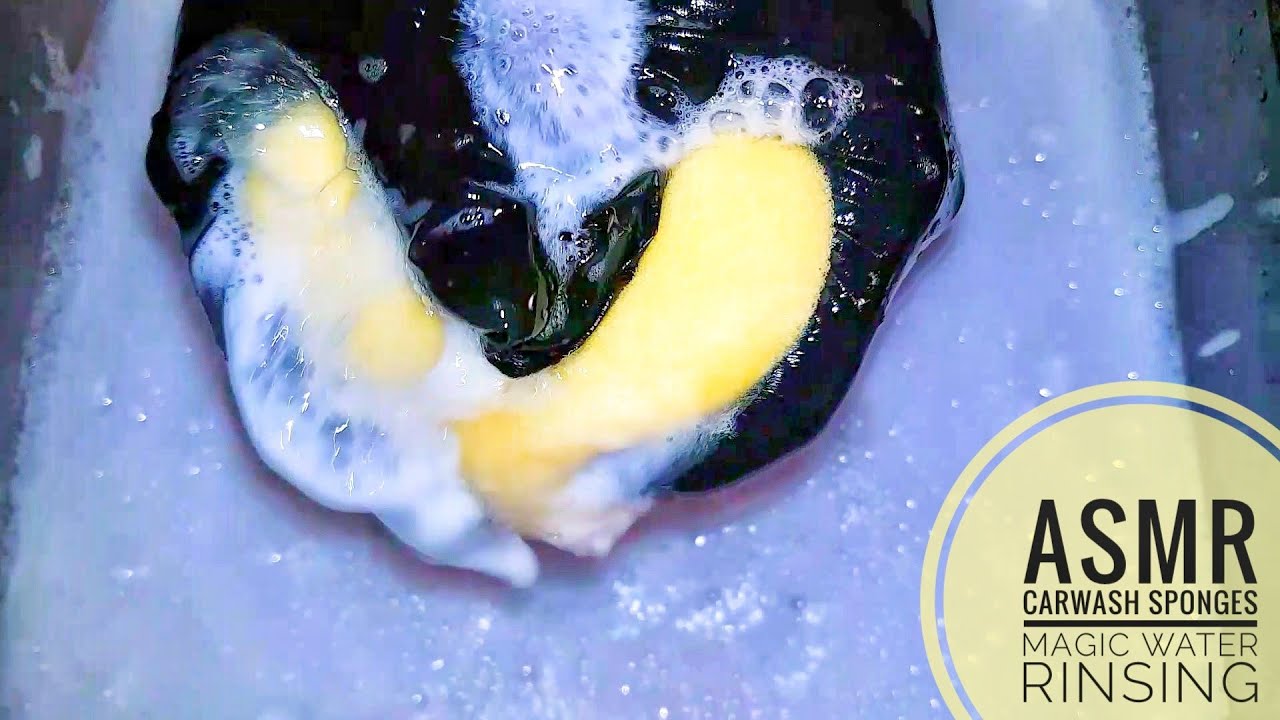 [ASMR] ⭐Agua mágica 🌟 Mucha espuma | Enjuague de esponjas | #asmr #asmrsounds #asmrsponge