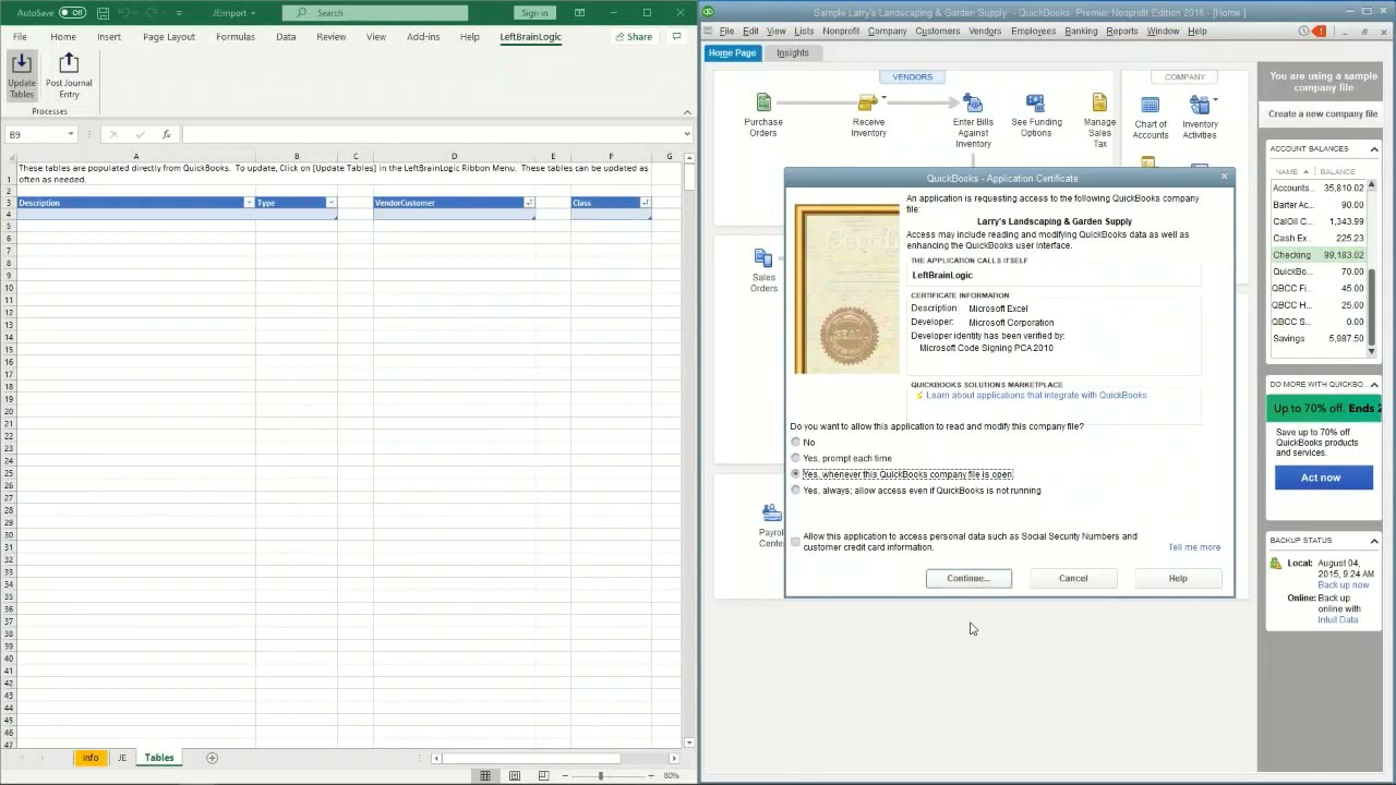 Importing Journal Entries from Excel into QuickBooks Desktop