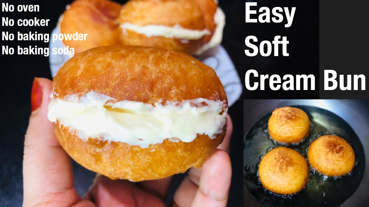 ബേക്കറിയിലെ ക്രീം ബൺ ഓവനില്ലാതെ 👌🏻👌🏻😋|cream bun recipe malayalam |butter bun | bakery style Bun