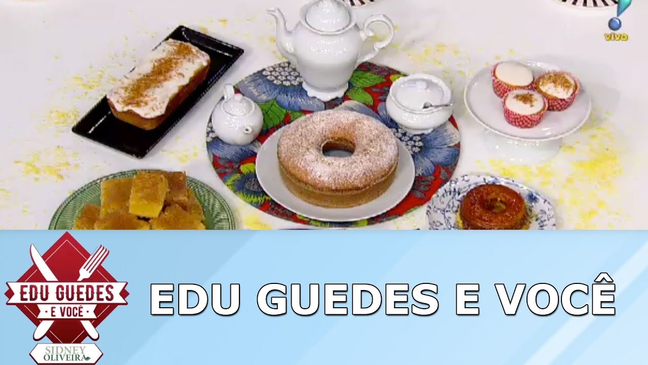Edu Guedes ensina receita de bolo de fubá com goiabada, e brownie de fubá