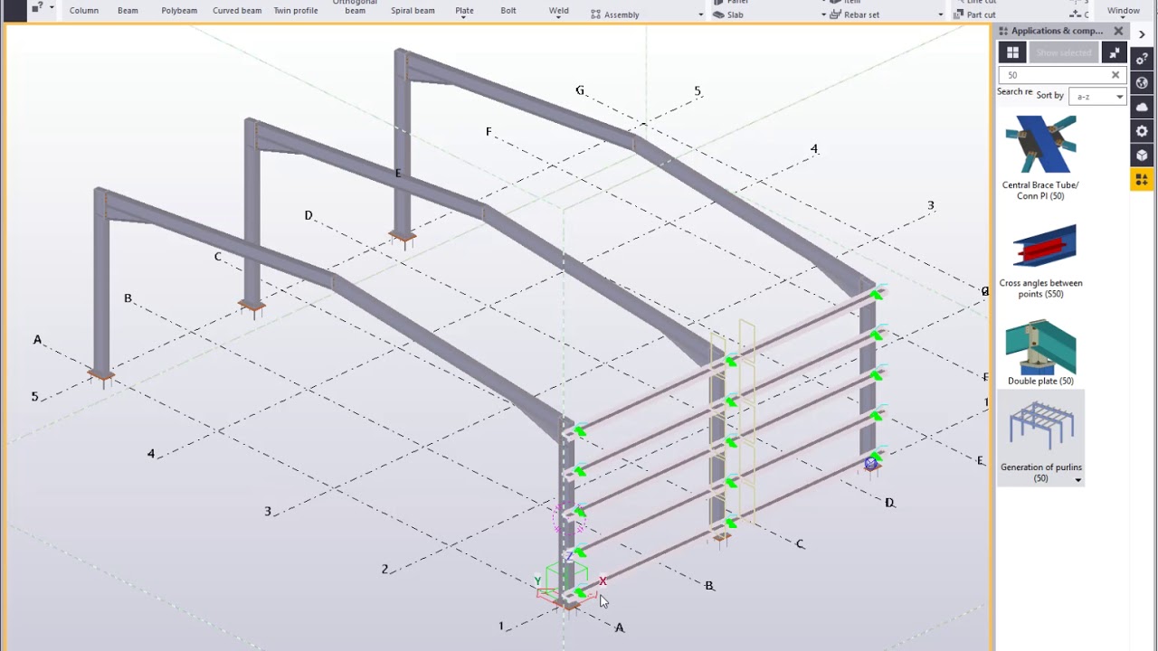 Purlin Generation (50) Component makes adding Purlins and Girts a breeze