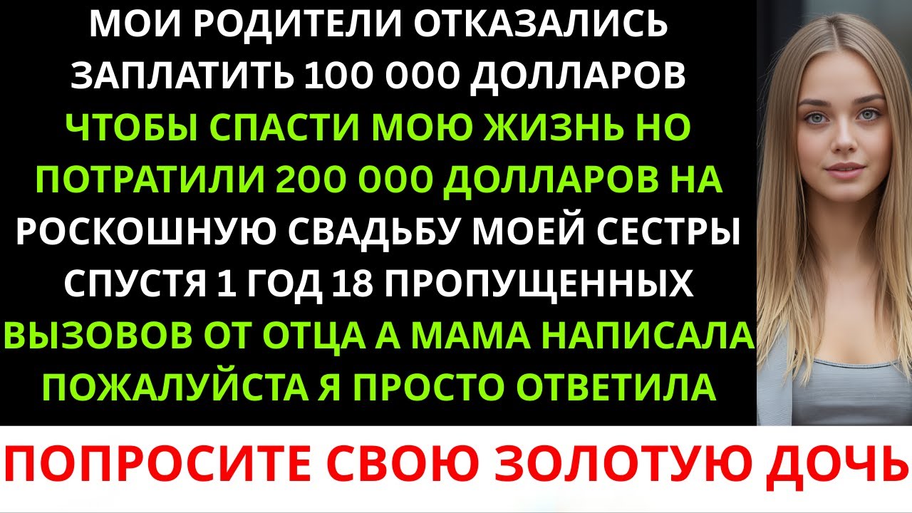 «Мои родители потратили 200 000 долларов на свадьбу, но отказались спасти мою жизнь — а теперь...