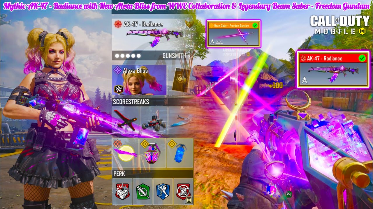 Mythic AK-47 - Radiance looks stunning with New WWE Alexa Bliss Skin to smash every opponent in CODM