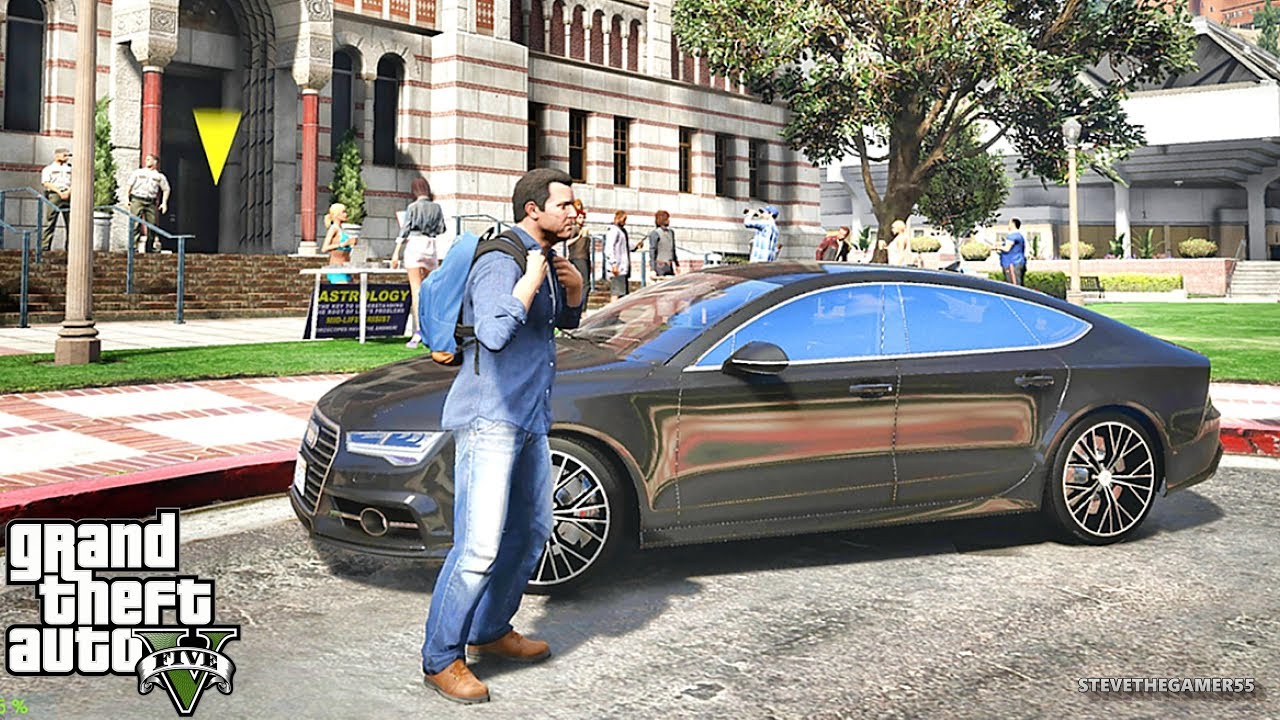 GTA 5 РЕАЛЬНЫЙ МОД МАЙКЛ #1 НАЗАД В ШКОЛУ!! (GTA 5 РЕАЛЬНЫЙ МОД) С ДНЕМ БЛАГОДАРЕНИЯ, КАНАДА