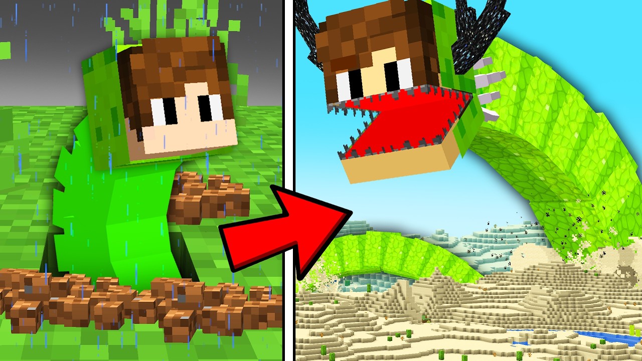 Я выжил 100 ДНЕЙ как ГОЛОДНЫЙ ЧЕРВЬ в Minecraft!