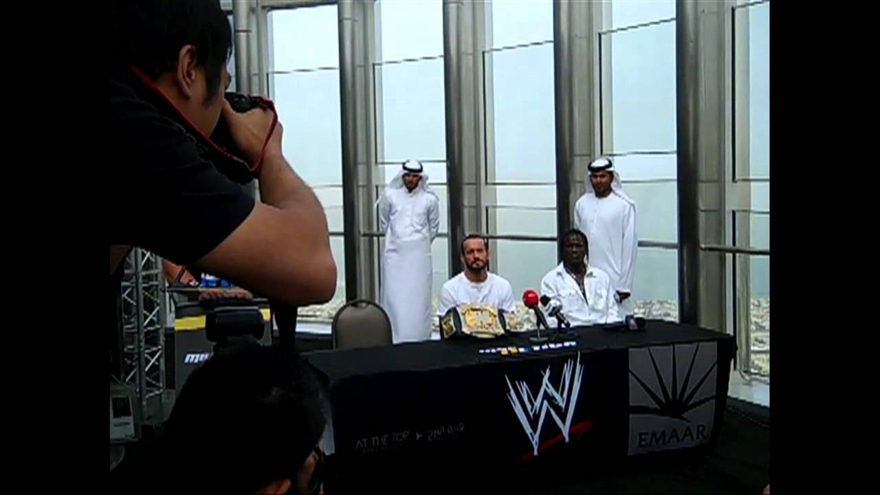 John Cena and Kane clash in Dubai during a press conference