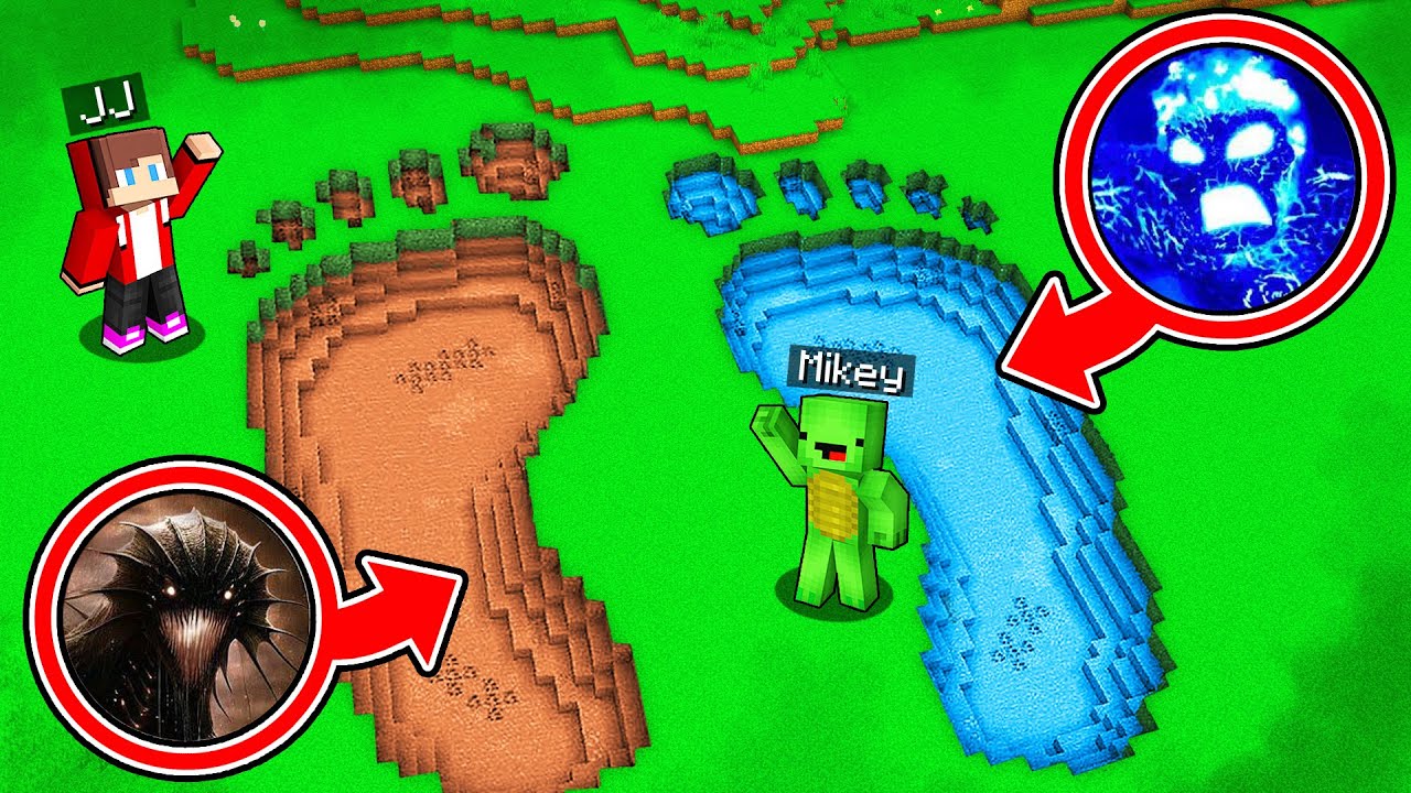 Mikey & JJ Found GIANT POOR vs RICH Footprint in Minecraft - Maizen