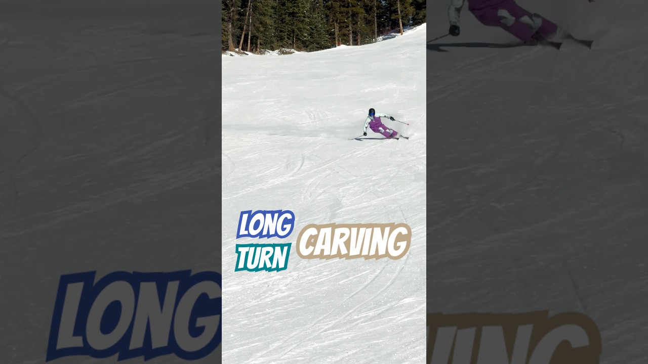 Long turn carving ⛷️ #carving #skiing #alpineskiing #ski #carve #skitips ​⁠​⁠