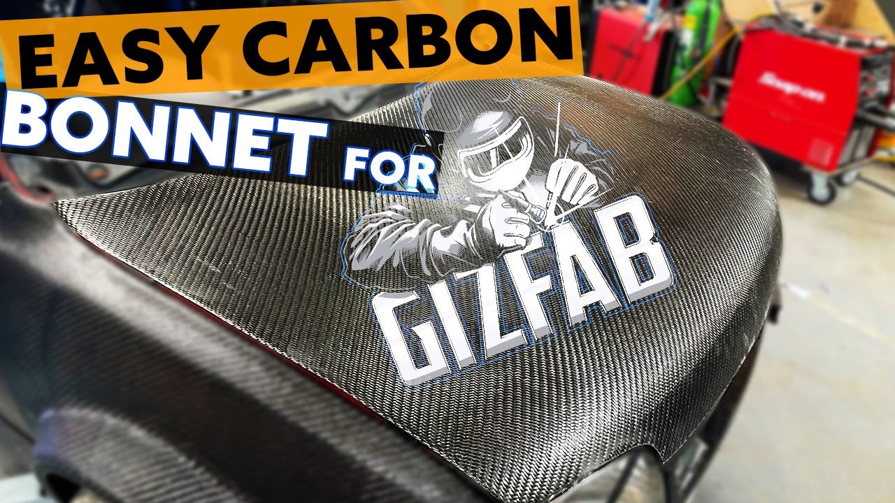 Making EASY carbon parts for GIZFAB. Carbon bonnet using the skinning wet lay method. Part 1
