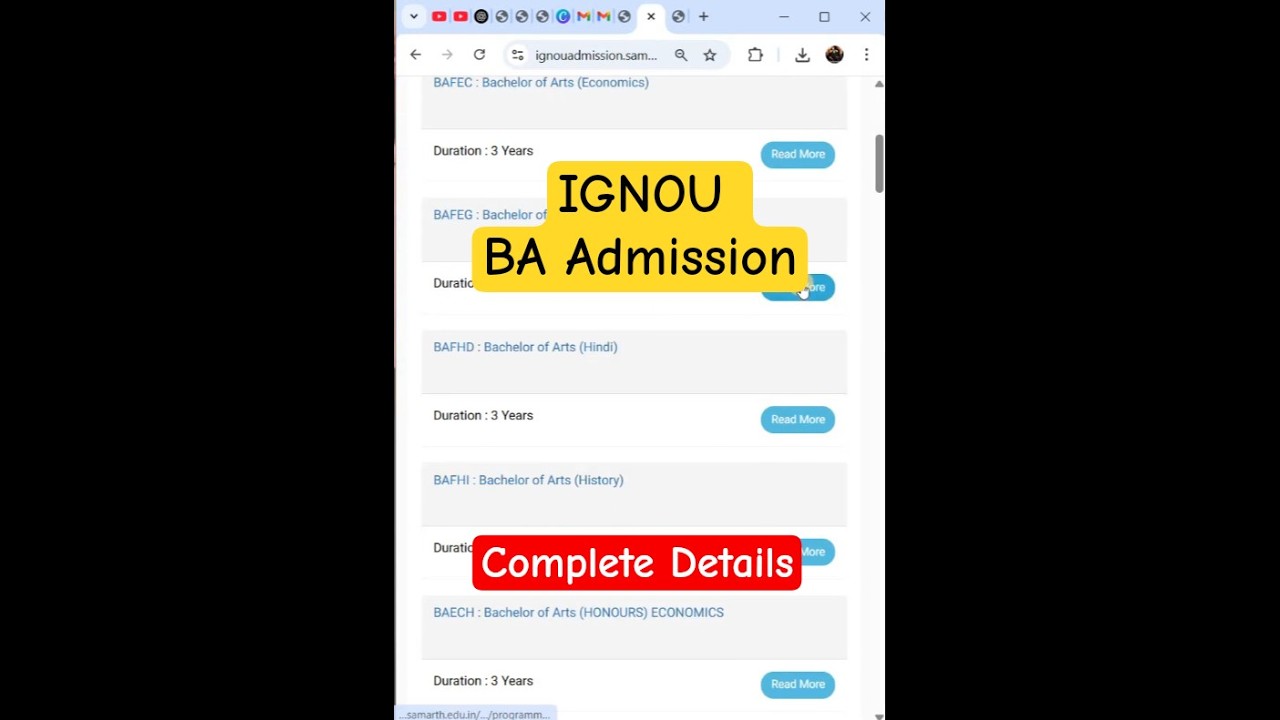 IGNOU BA Admission 2025 Complete Details | How to take Online Admission in BA Program?