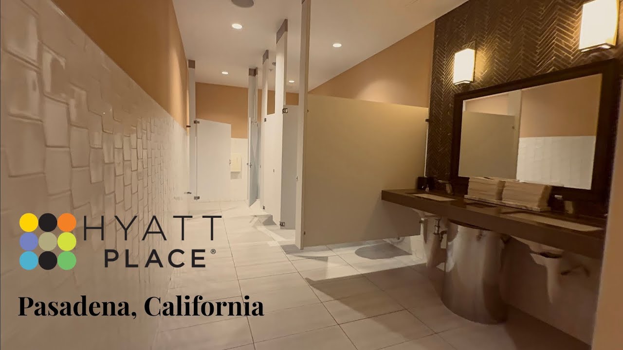 Women’s & Men’s Restroom | Kohler Kingston Toilet Flush | Hyatt Place Hotel, Pasadena, California ￼