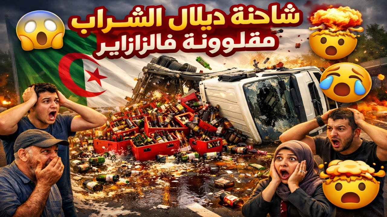انقلاب شاحنة خمر في الجزائر في عز رمضان🥺بدلو ليهم الماء بالخمر للكراغلة 