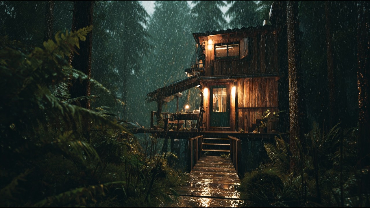 🔴 LIVE: Best Rain Sounds for Sleeping & Focus 🌧️ 治愈雨声：深夜森林木屋里的12小时宁静