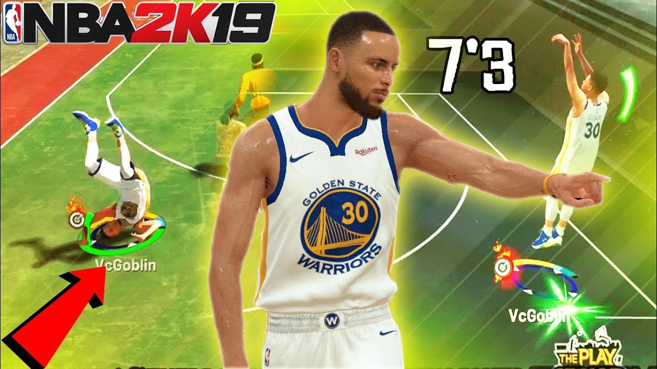 7'3 STEPH CURRY is a GLITCH! best stretch big five build in nba 2k19 mypark..