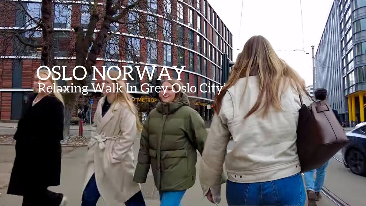 OSLO NORWAY, Relaxing Walk In Grey Oslo City🇳🇴 Virtual Walking Tour`4K/60ft
