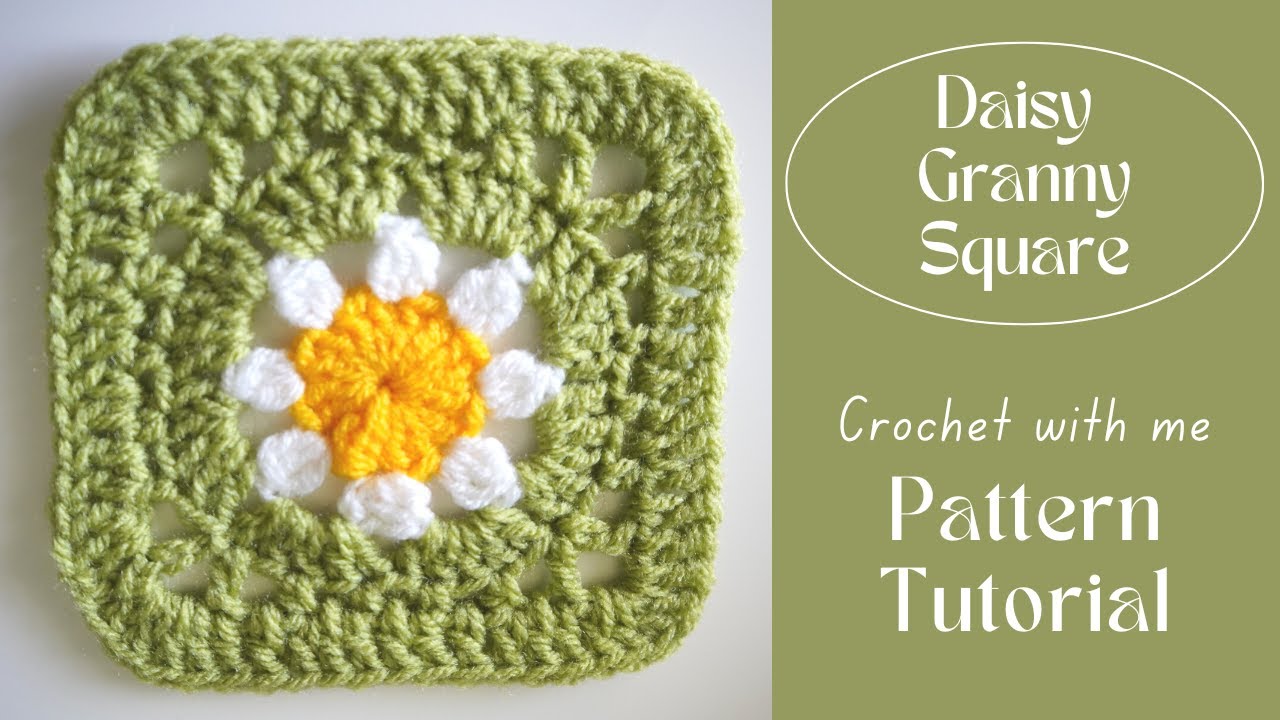Crochet This Daisy Granny Square With Me. Crochet Pattern Tutorial.