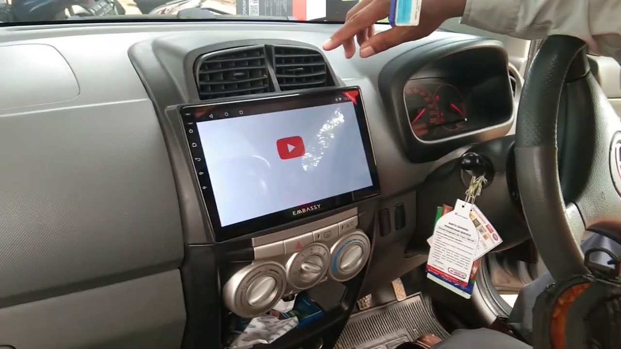 hasil pemasangan Head unit android 10 inch pnp plus fream 10 inch sirion old