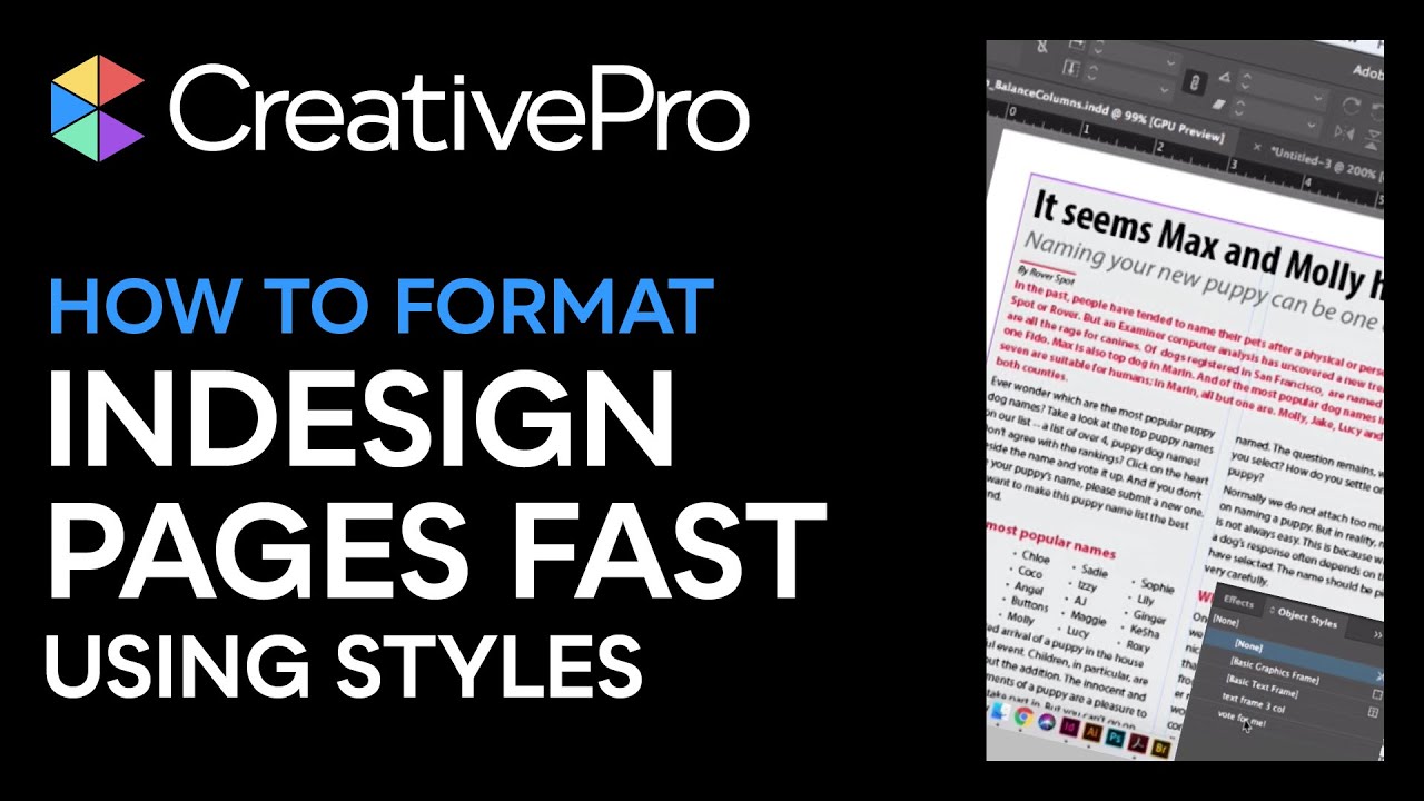 InDesign: How to Format InDesign Pages Fast Using Styles (Video Tutorial)