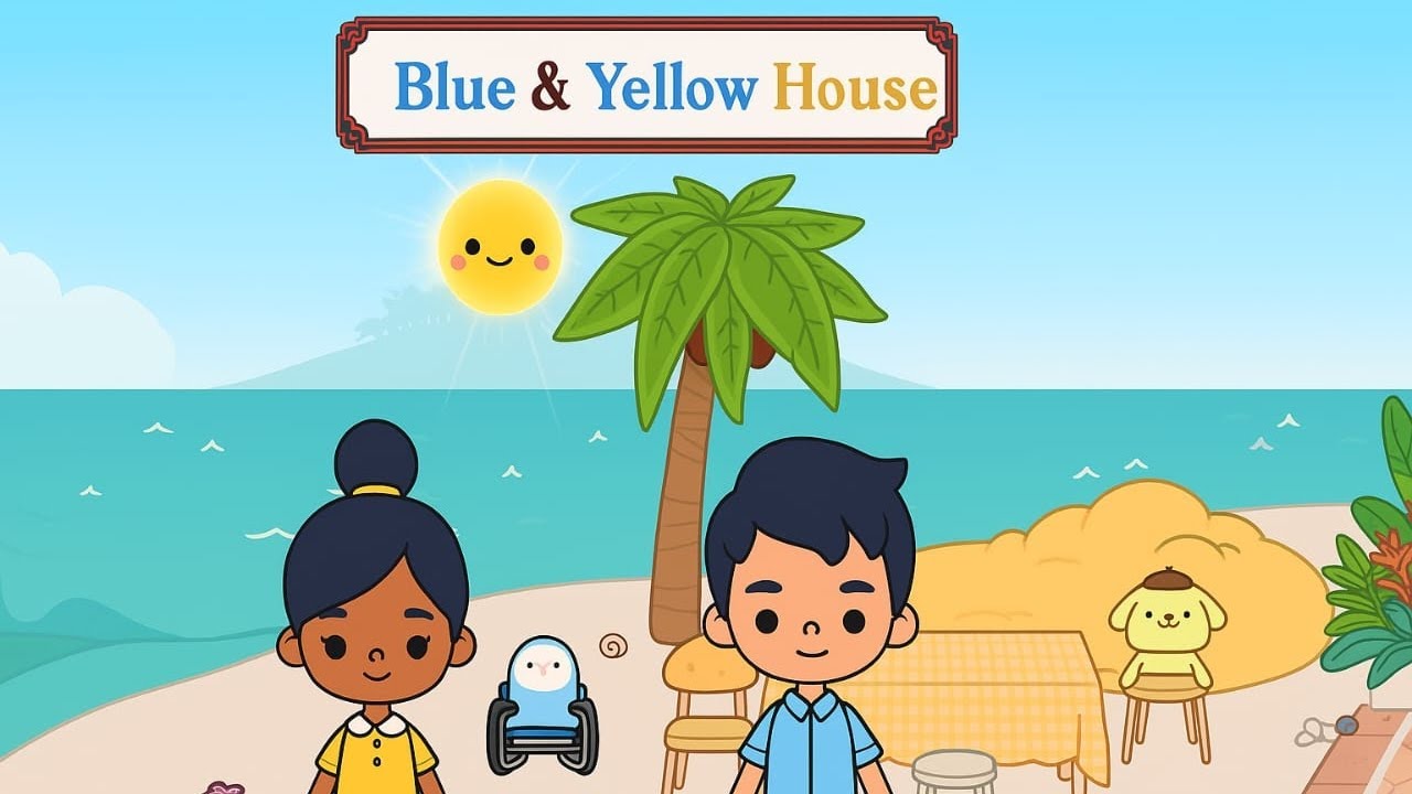 💙💛 Blue & Yellow Beach House Vibes! 🌴☀️