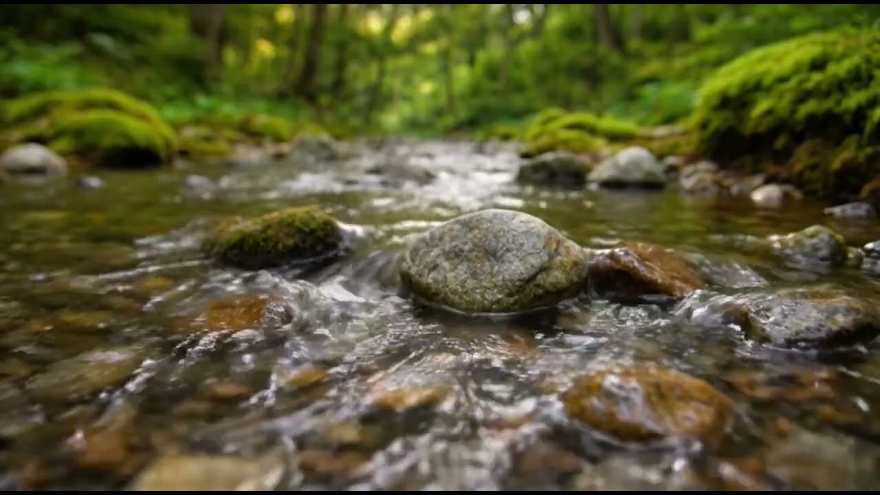 Relaxing River Flow in Nature - Calming Nature Scenery in 4K