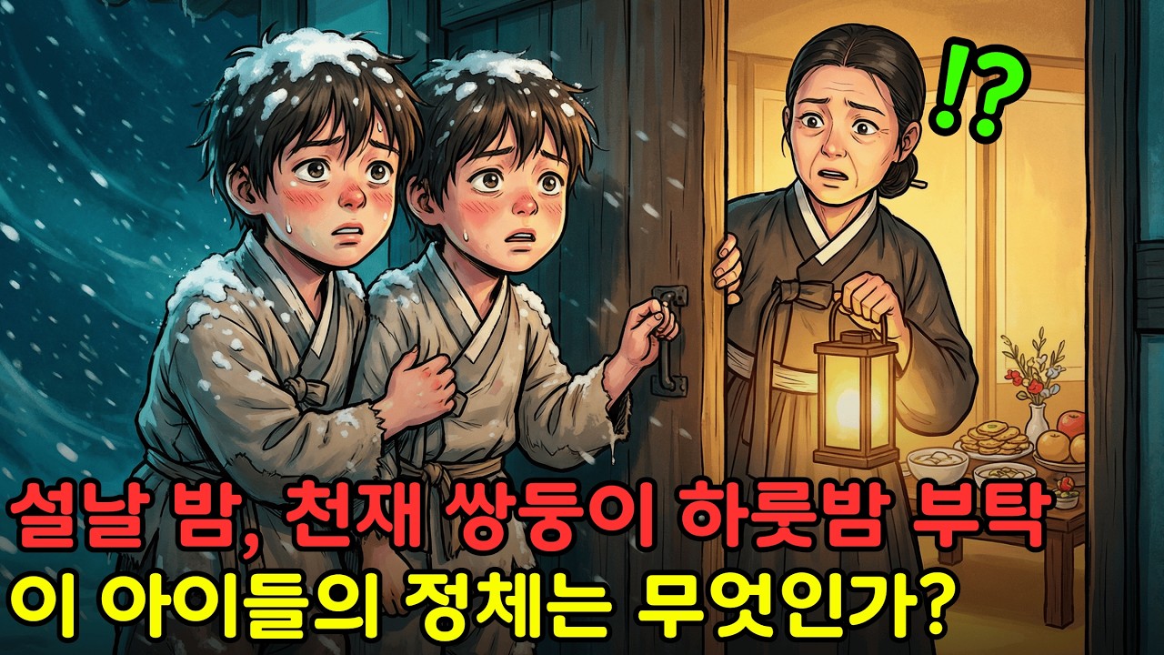 설날 폭설이 내리던 밤, 과부의 집에 하룻밤을 청한 천재 쌍둥이 형제. 이 아이들의 진짜 정체는 무엇일까?