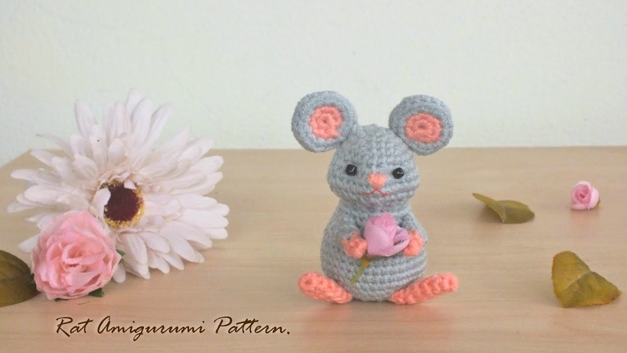 [Keychain]  Rat Amigurumi : Crochet Pattern แพทเทิร์นโครเชต์หนูน้อย