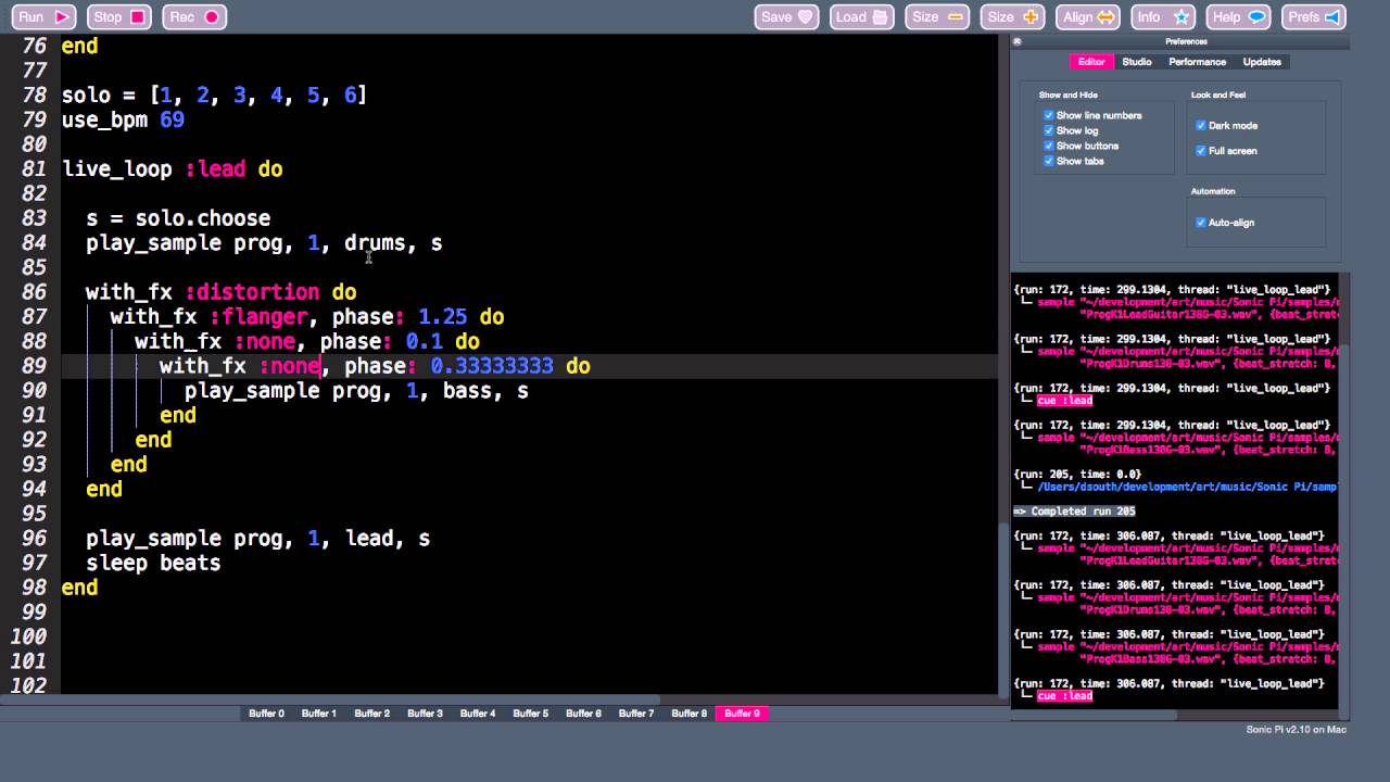 First time playing with samples in Sonic Pi