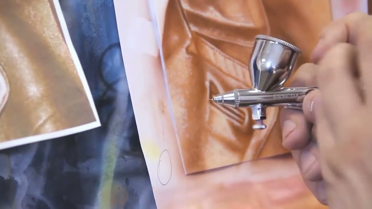 Курс по аэрографии - Текстура: Кожаная куртка. Ч 3/4. Аэрография уроки - Дмитрий Осокин