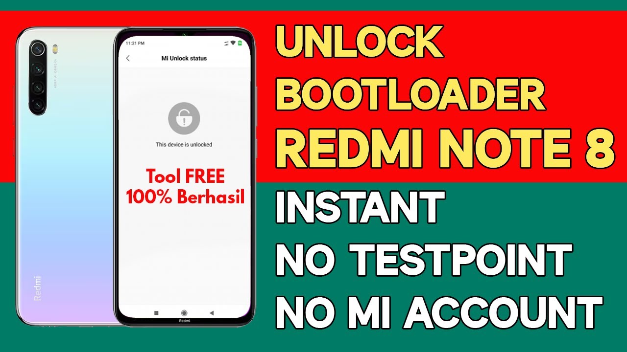 Cara Unlock Bootloader Redmi Note 8 tanpa Akun Mi tanpa Testpoint - UBL Instant Redmi Note 8