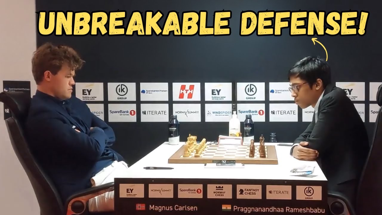 Praggnanandhaa's Unbreakable Defense vs Magnus Carlsen