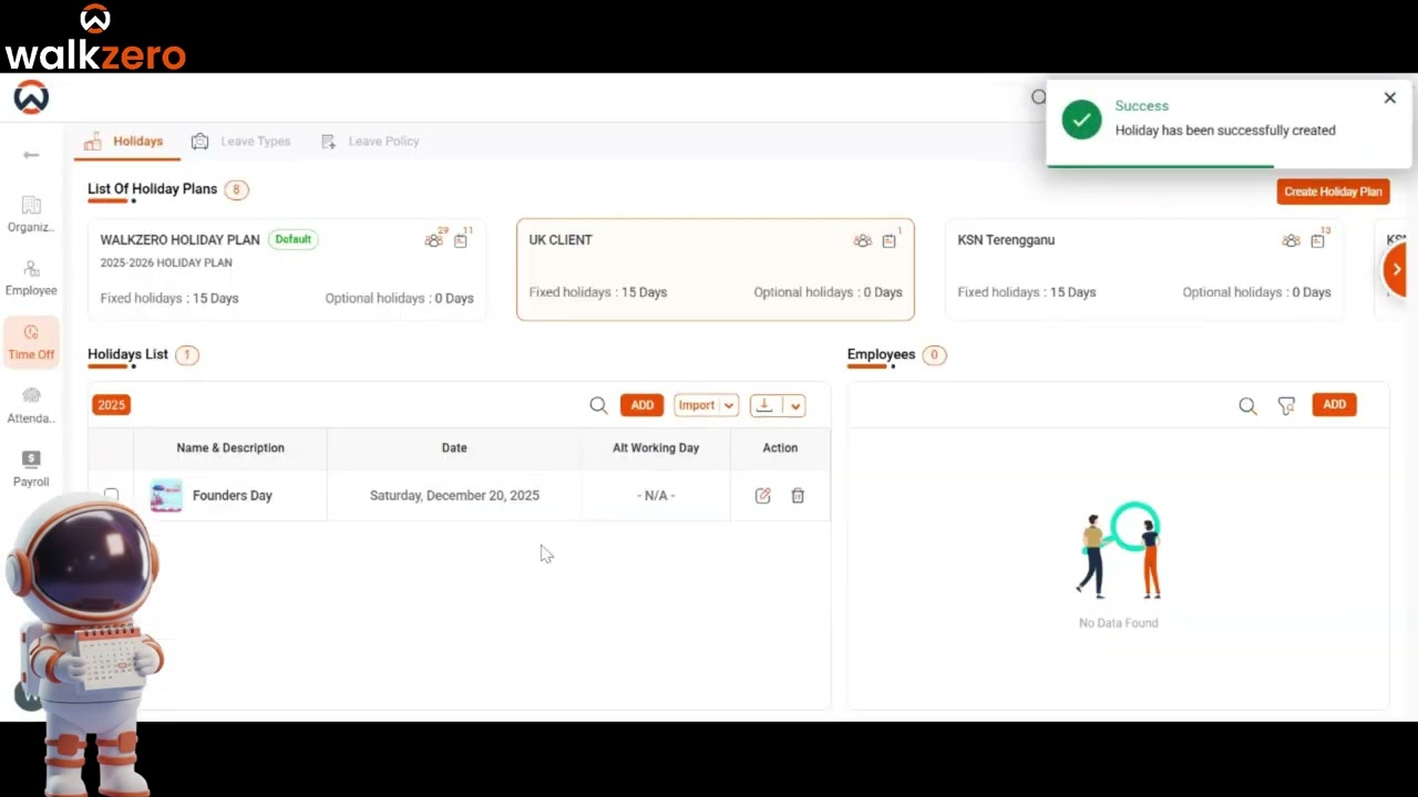 Walkzero HRMS: How to Add & Manage Holidays Easily!