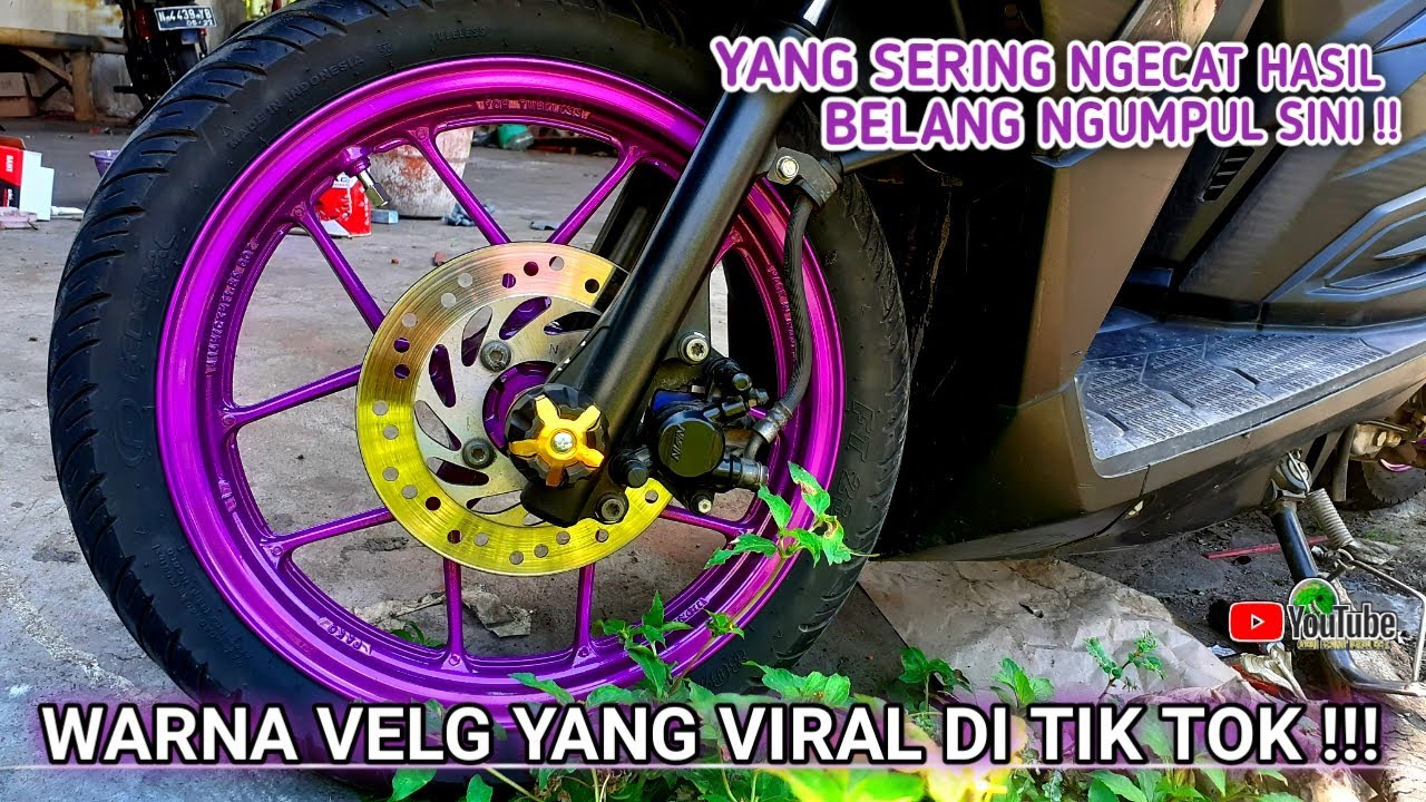 REPAINT VELG VARIO WARNA CANDY UNGU DASARAN PINK METALIK - UNTUK PEMULA