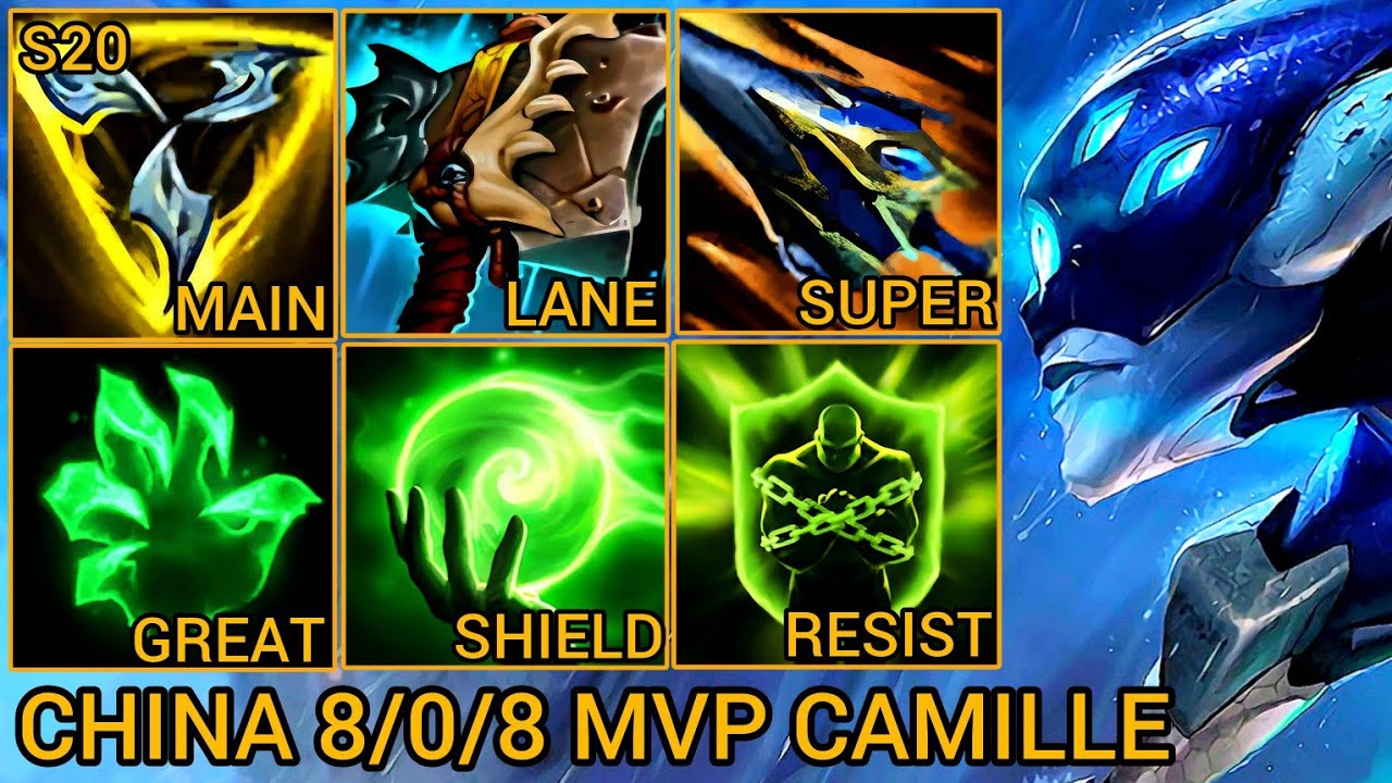 National Top 10 Camille MVP Baron Lane 8/0/8 - China Wild Rift New Meta Build & Runes By Tiarty