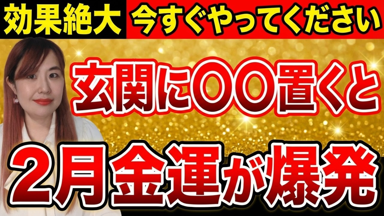 【⚠️01月27日までに再生した人限定⚠️】※最近お金の流れが重い人へ※なぜか臨時収入が止まっている時の玄関の共通点は〇〇がないことでした