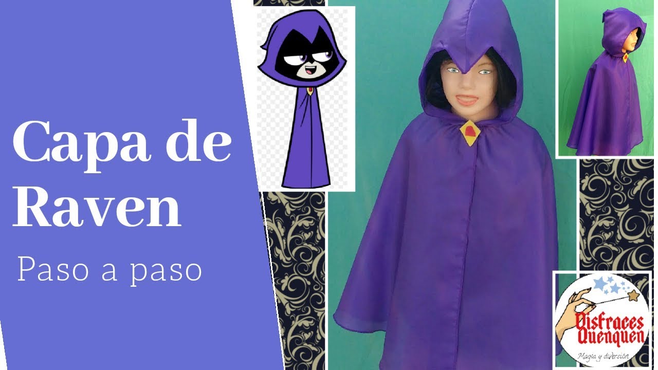 DIY. DISFRAZ de RAVEN Jóvenes Titanes COMO HACER CAPA Raven coat of the young Titans. Halloween