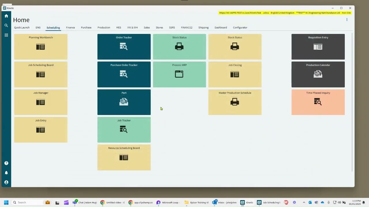 Epicor Production Scheduling