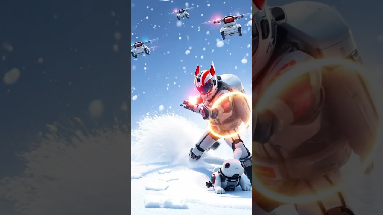 Epic Sci-Fi Rescue! Space Ranger Saves Cyber Bunny from a Snowstorm 🌌❄️ | AI-Animated Short