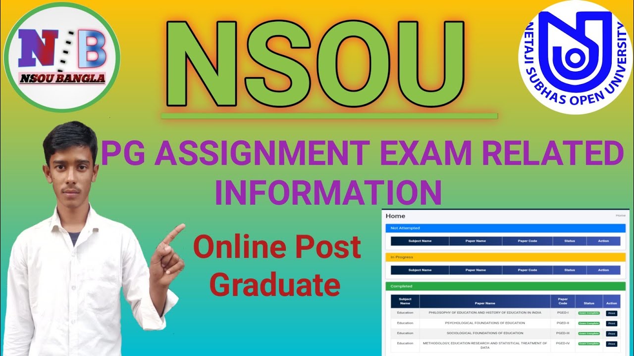 NSOU PG ASSIGNMENT EXAM RELATED INFORMATION 2021 l ONLINE POST GRADUATE EXAM INFORMATION ll