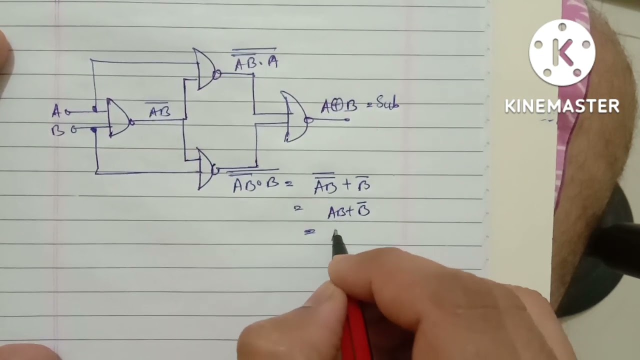 || Digital Electronics || Combinational Circuits || Half Subtractor using NAND gate ||