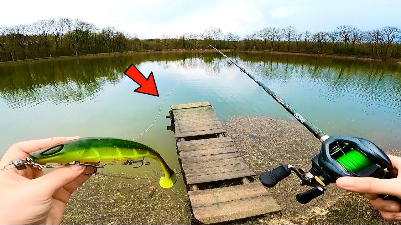 Un brochet métré sous ce ponton, on pêche cet étang pour la première fois !!!