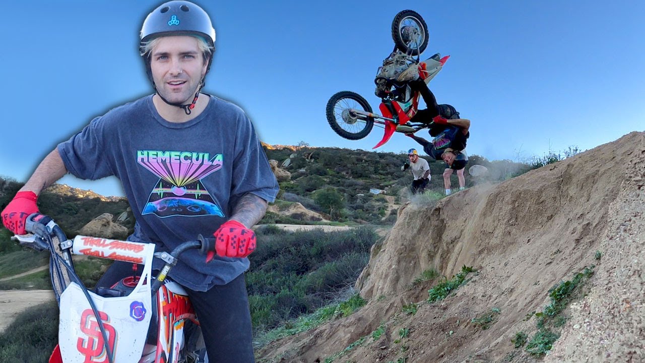 Pit Bike Flair Attempts With Shane Davis! (Crashes)