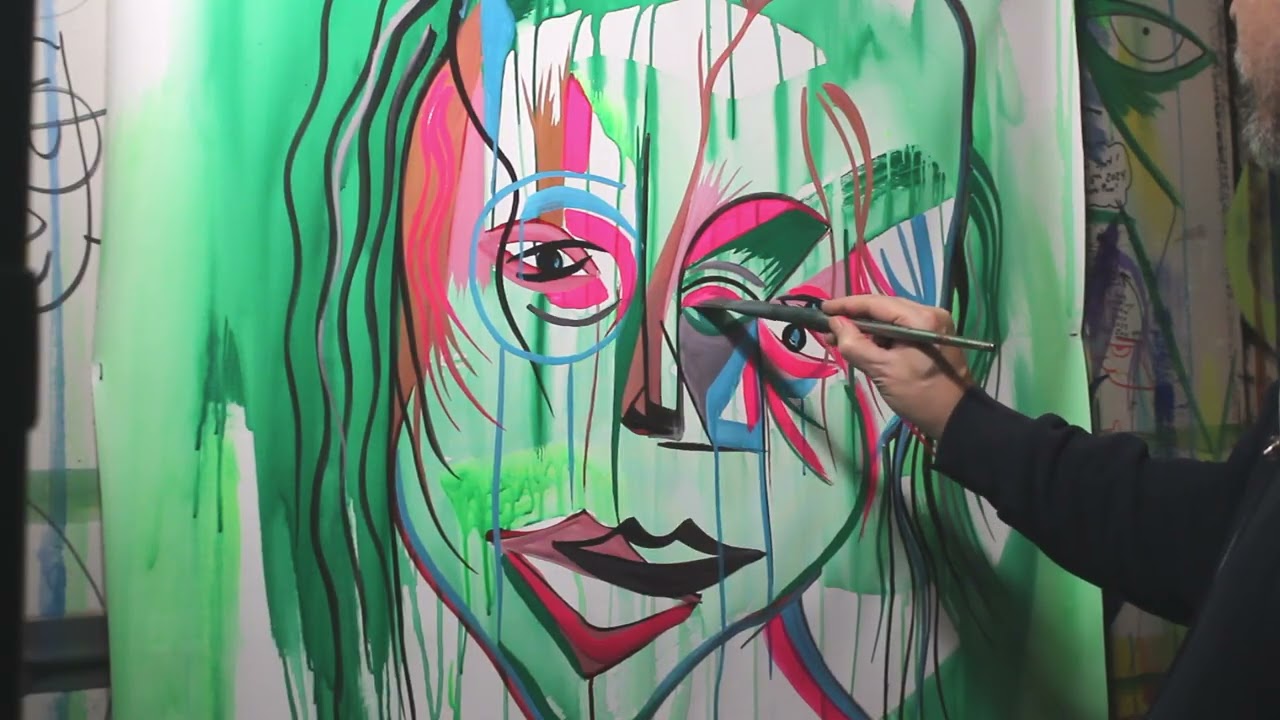 Large acrylic painting with Raeart Dec 2025