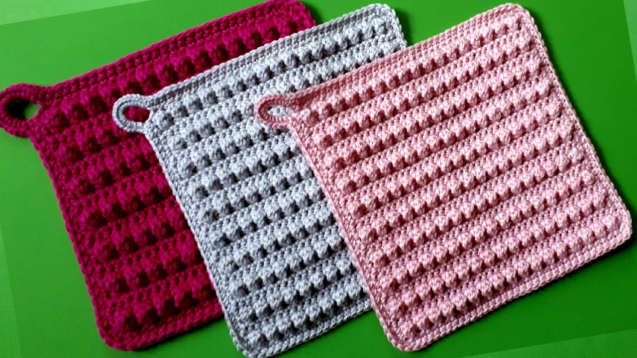Topflappen mit Noppen häkeln