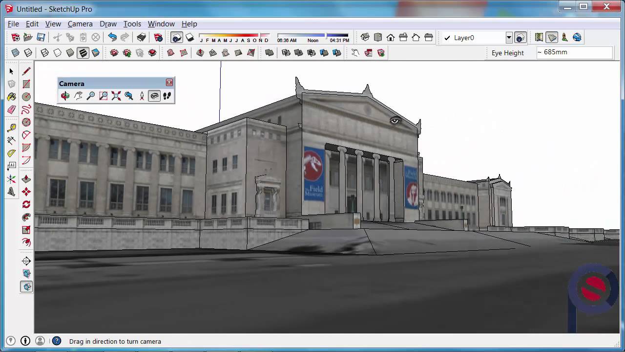 SketchUp - How to use the Position Camera Tool & Look Around Tool