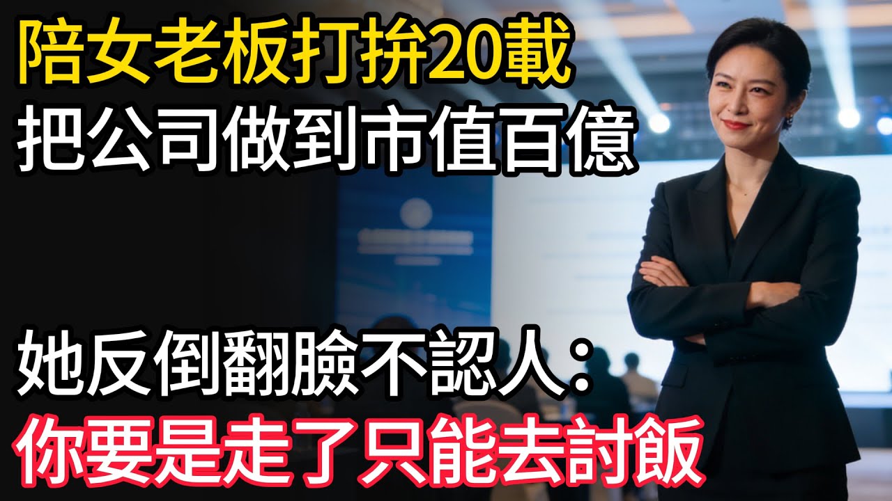 陪女老板打拚二十年，把公司做到市值百億，她反倒翻臉不認人：你要是走了只能去討飯